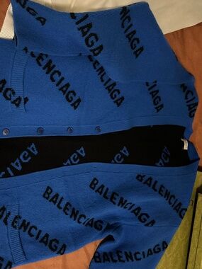 BALENCIAGA all over logo wool jacket